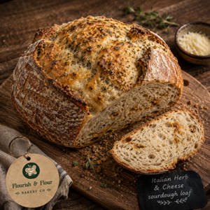 italian herb & cheese sourdough loaf